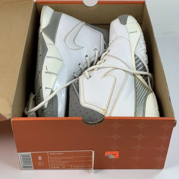 [US 8] NIKE ZOOM KOBE BRYANT 1 WHITE SHARK 2006 Basketball Shoes Vintage Rare main image 12